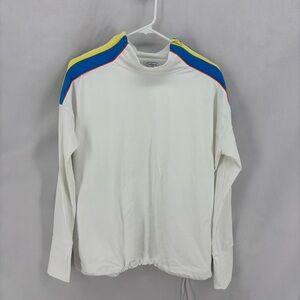 L’Etoile Sport White Stretch Performance Colorblock Zip Shoulder Womens Medium